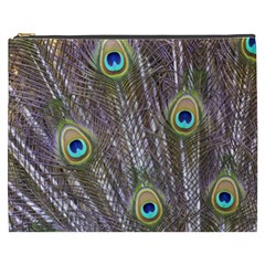 Peacock Bird Feathers Plumage Peacock Cosmetic Bag (xxxl) by Perong