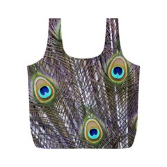 Peacock Bird Feathers Plumage Peacock Full Print Recycle Bag (m) by Perong