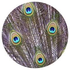 Peacock Bird Feathers Plumage Peacock Round Trivet by Perong