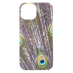 Peacock Bird Feathers Plumage Peacock Iphone 15 Plus Black Uv Print Pc Hardshell Case by Perong