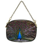 Bird Peacock Feathers Chain Purse (One Side) Front