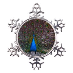 Bird Peacock Feathers Metal Large Snowflake Ornament