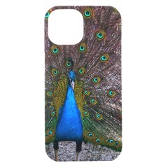 Bird Peacock Feathers Iphone 15 Black Uv Print Pc Hardshell Case by Perong