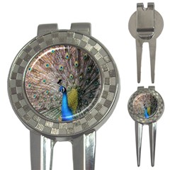 Peacock Bird Animal Peafowl 3-in-1 Golf Divots by Perong