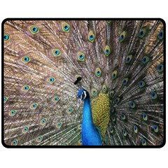 Peacock Bird Animal Peafowl Two Sides Fleece Blanket (medium) by Perong