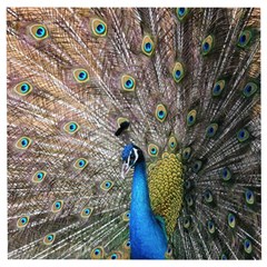 Peacock Bird Animal Peafowl Wooden Puzzle Square by Perong