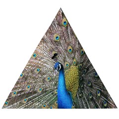 Peacock Bird Animal Peafowl Wooden Puzzle Triangle by Perong