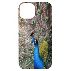 Peacock Bird Animal Peafowl Iphone 14 Black Uv Print Case by Perong