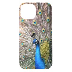 Peacock Bird Animal Peafowl Iphone 15 Plus Black Uv Print Pc Hardshell Case by Perong