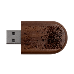 Peacock Bird Animal Peafowl Wood Oval Usb Flash Drive by Perong