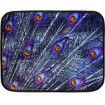 Peacock Bird Feathers Coloured Plumage Two Sides Fleece Blanket (Mini) 35 x27  Blanket Front