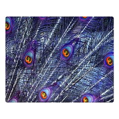 Peacock Bird Feathers Coloured Plumage Two Sides Premium Plush Fleece Blanket (large) by Perong