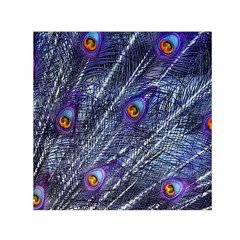 Peacock Bird Feathers Coloured Plumage Square Satin Scarf (30  X 30 ) by Perong