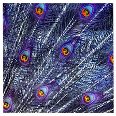 Peacock Bird Feathers Coloured Plumage Wooden Puzzle Square by Perong