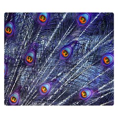 Peacock Bird Feathers Coloured Plumage Premium Plush Fleece Blanket (small) by Perong