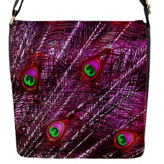 Peacock Feathers Coloured Plumage Pink Red Flap Closure Messenger Bag (s) by Perong