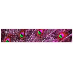 Peacock Feathers Coloured Plumage Pink Red Large Premium Plush Fleece Scarf 