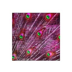 Peacock Feathers Coloured Plumage Pink Red Satin Bandana Scarf 22  X 22 