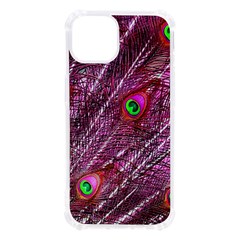 Peacock Feathers Coloured Plumage Pink Red Iphone 13 Tpu Uv Print Case by Perong