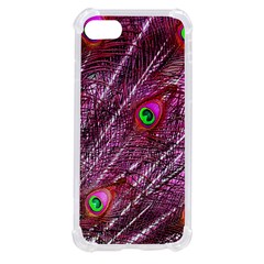 Peacock Feathers Coloured Plumage Pink Red Iphone Se by Perong