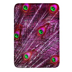 Peacock Feathers Coloured Plumage Pink Red Rectangular Glass Fridge Magnet (4 Pack) by Perong