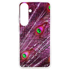 Peacock Feathers Coloured Plumage Pink Red Samsung Galaxy S24 Ultra 6 9 Inch Tpu Uv Case by Perong