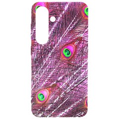 Peacock Feathers Coloured Plumage Pink Red Samsung Galaxy S24 6 2 Inch Black Tpu Uv Case