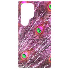 Peacock Feathers Coloured Plumage Pink Red Samsung Galaxy S24 Ultra 6 9 Inch Black Tpu Uv Case by Perong