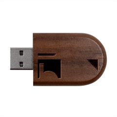 Pattern Design Decoration Wood Oval Usb Flash Drive by Perong