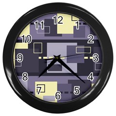 Pattern Design Abstract Lilac Wall Clock (black) by Perong