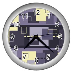 Pattern Design Abstract Lilac Wall Clock (silver) by Perong