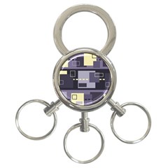 Pattern Design Abstract Lilac 3-ring Key Chain by Perong