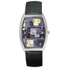 Pattern Design Abstract Lilac Barrel Style Metal Watch by Perong