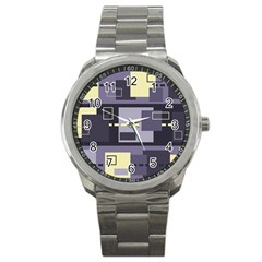 Pattern Design Abstract Lilac Sport Metal Watch by Perong