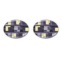 Pattern Design Abstract Lilac Cufflinks (oval) by Perong