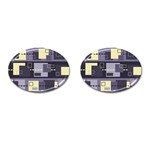 Pattern Design Abstract Lilac Cufflinks (Oval) Front(Pair)