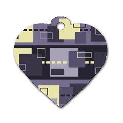 Pattern Design Abstract Lilac Dog Tag Heart (one Side) by Perong