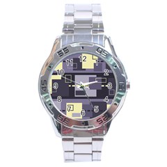 Pattern Design Abstract Lilac Stainless Steel Analogue Watch by Perong