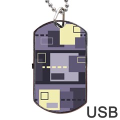 Pattern Design Abstract Lilac Dog Tag Usb Flash (two Sides) by Perong