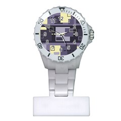 Pattern Design Abstract Lilac Plastic Nurses Watch by Perong