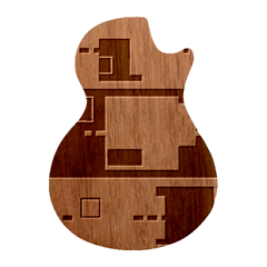 Pattern Design Abstract Lilac Guitar Shape Wood Guitar Pick Holder Case And Picks Set by Perong