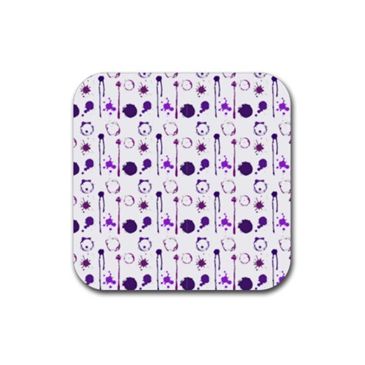 Liquid Splash Pattern Stroke Drip Rubber Coaster (Square)