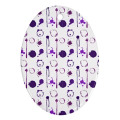 Liquid Splash Pattern Stroke Drip Oval Ornament (two Sides)