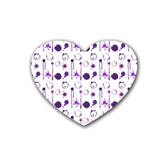 Liquid Splash Pattern Stroke Drip Rubber Heart Coaster (4 Pack)