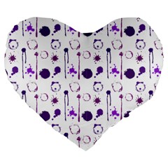 Liquid Splash Pattern Stroke Drip Large 19  Premium Heart Shape Cushions by Perong