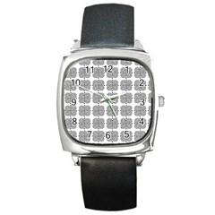 Abstract Pattern Texture Background Art Square Metal Watch