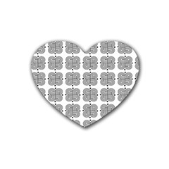 Abstract Pattern Texture Background Art Rubber Heart Coaster (4 Pack)