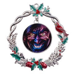 Shadow Madness (ai) Metal X mas Wreath Holly Leaf Ornament by dflcprintsclothing