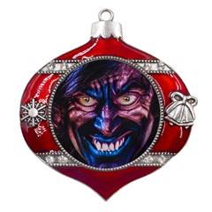 Shadow Madness (ai) Metal Snowflake And Bell Red Ornament by dflcprintsclothing