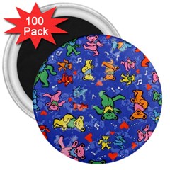 Grateful Dead Bears 3  Magnets (100 Pack)